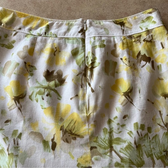 Laura Burke Avenue Linen/Rayon Spring Summer Floral A Line Skirt - Picture 6 of 10